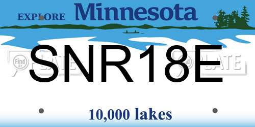 SNR18E Minnesota License Plate