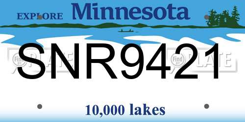 SNR9421 Minnesota License Plate