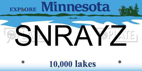 SNRAYZ Minnesota License Plate