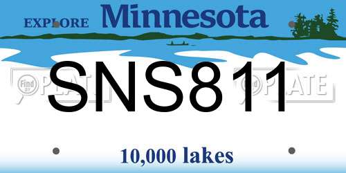 SNS811 Minnesota License Plate