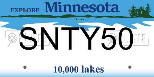 SNTY50 Minnesota License Plate