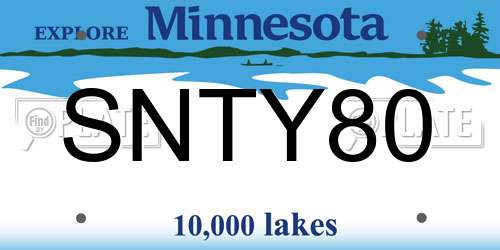 SNTY80 Minnesota License Plate