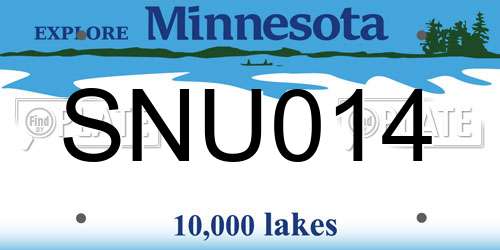 SNU014 Minnesota License Plate