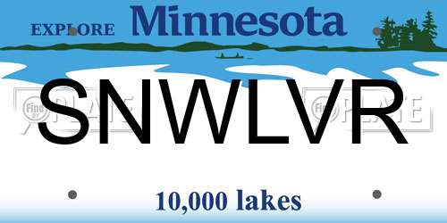 SNWLVR Minnesota License Plate