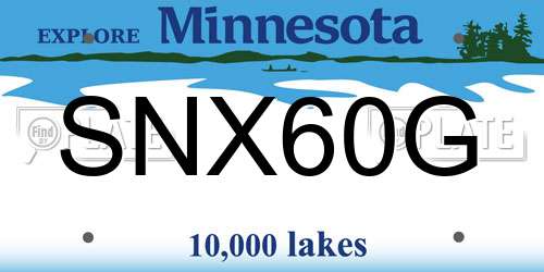 SNX60G Minnesota License Plate