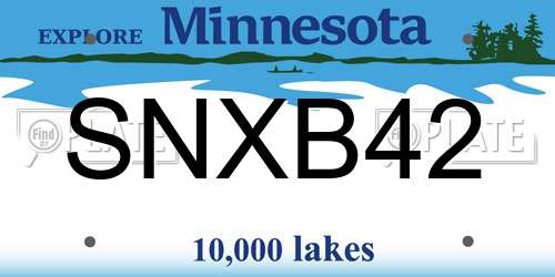 SNXB42 Minnesota License Plate