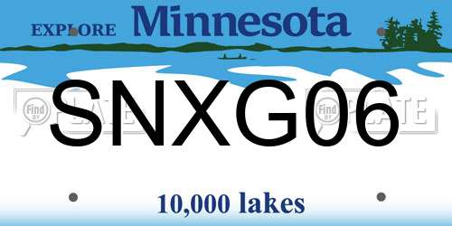 SNXG06 Minnesota License Plate