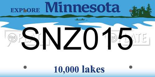 SNZ015 Minnesota License Plate