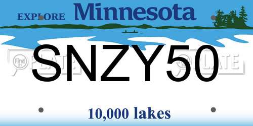 SNZY50 Minnesota License Plate