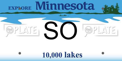 SO Minnesota License Plate