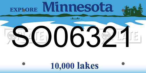 SO06321 Minnesota License Plate