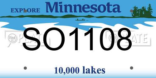SO1108 Minnesota License Plate