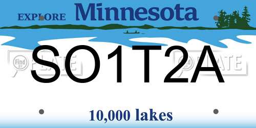 SO1T2A Minnesota License Plate