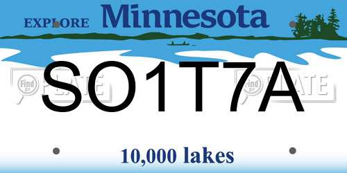 SO1T7A Minnesota License Plate