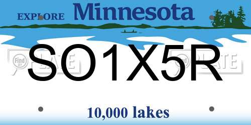 SO1X5R Minnesota License Plate