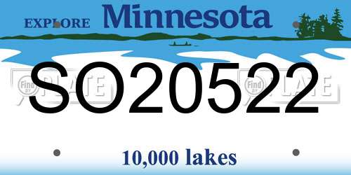 SO20522 Minnesota License Plate