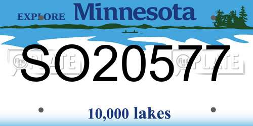 SO20577 Minnesota License Plate