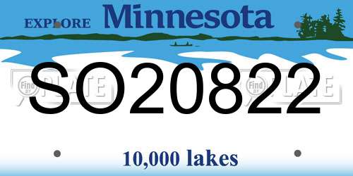 SO20822 Minnesota License Plate