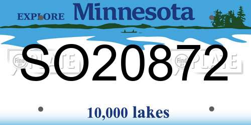 SO20872 Minnesota License Plate