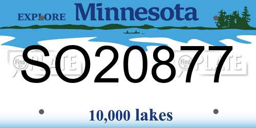 SO20877 Minnesota License Plate