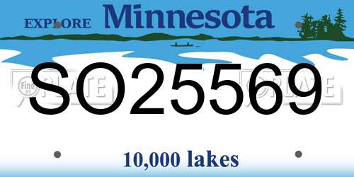 SO25569 Minnesota License Plate