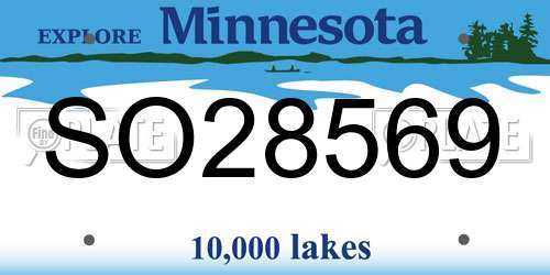 SO28569 Minnesota License Plate