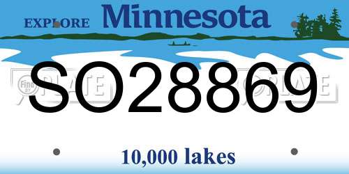SO28869 Minnesota License Plate