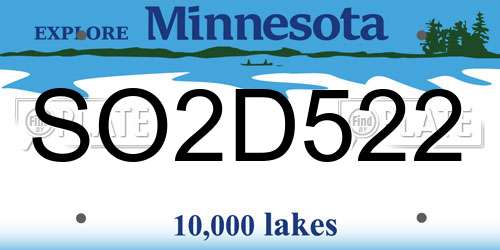 SO2D522 Minnesota License Plate