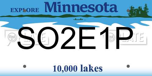 SO2E1P Minnesota License Plate