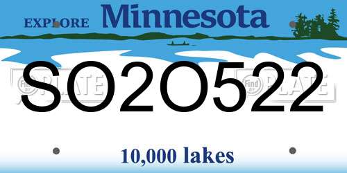 SO2O522 Minnesota License Plate