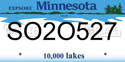 SO2O527 Minnesota License Plate