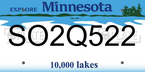 SO2Q522 Minnesota License Plate
