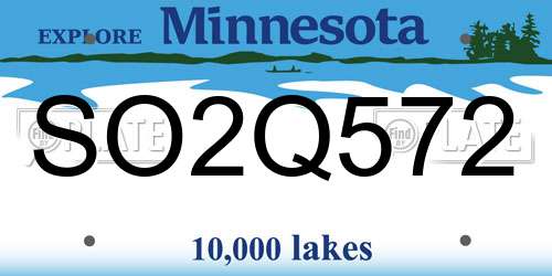 SO2Q572 Minnesota License Plate