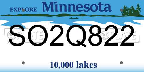 SO2Q822 Minnesota License Plate