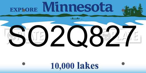 SO2Q827 Minnesota License Plate