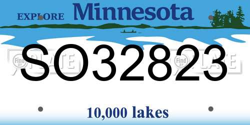 SO32823 Minnesota License Plate