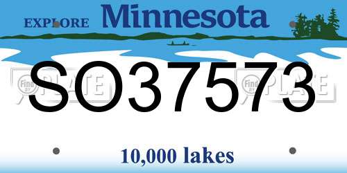SO37573 Minnesota License Plate