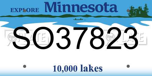 SO37823 Minnesota License Plate