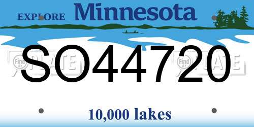 SO44720 Minnesota License Plate