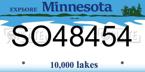 SO48454 Minnesota License Plate