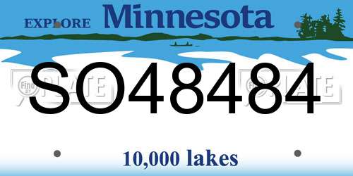 SO48484 Minnesota License Plate
