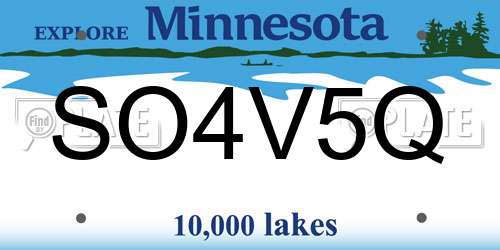 SO4V5Q Minnesota License Plate