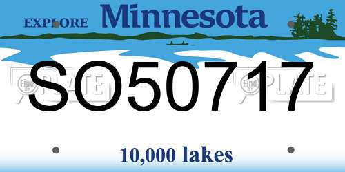 SO50717 Minnesota License Plate
