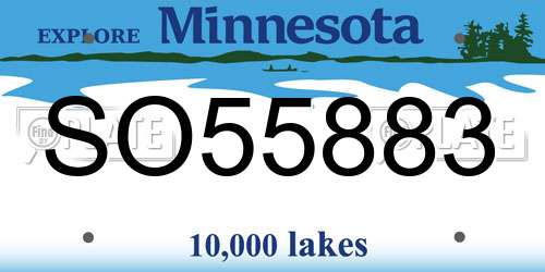 SO55883 Minnesota License Plate