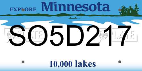SO5D217 Minnesota License Plate