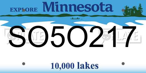 SO5O217 Minnesota License Plate