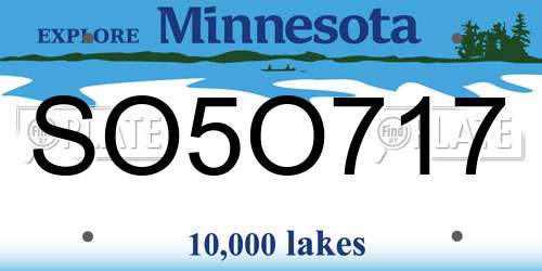 SO5O717 Minnesota License Plate