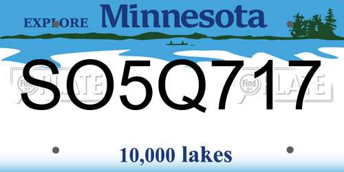 SO5Q717 Minnesota License Plate