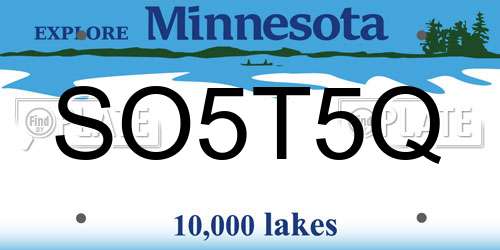 SO5T5Q Minnesota License Plate
