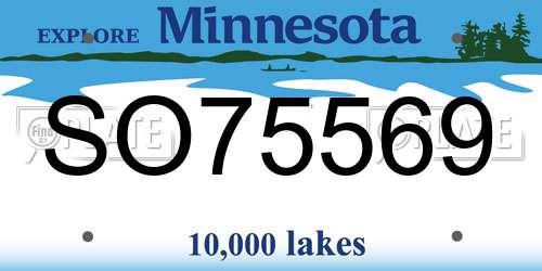 SO75569 Minnesota License Plate